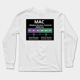 Cyber security - Hacker Networking Skills - MAC Address Layout Long Sleeve T-Shirt